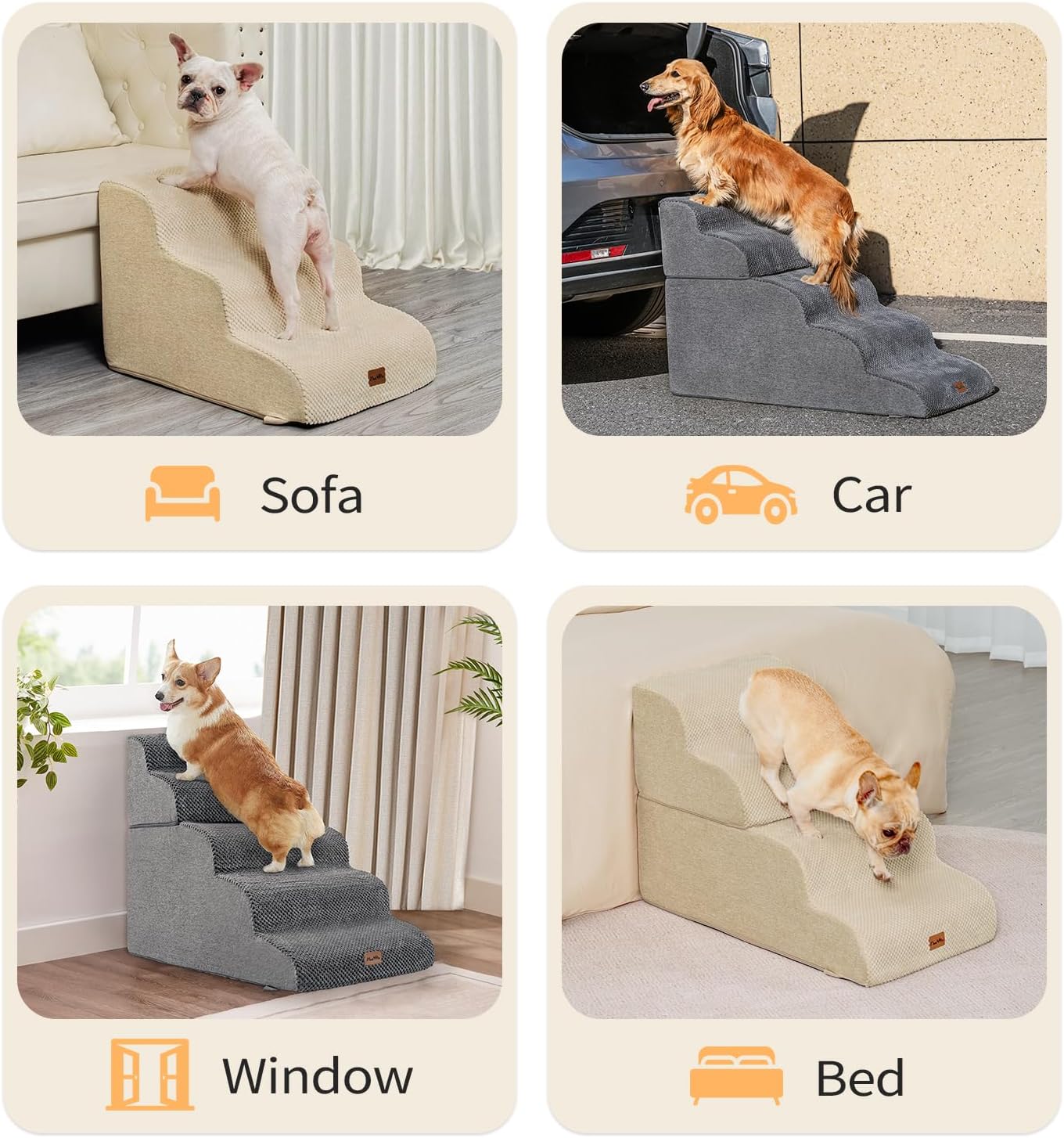 Detalle de Made4Pets 4-Step Pet Stair for 19.7 in Bed