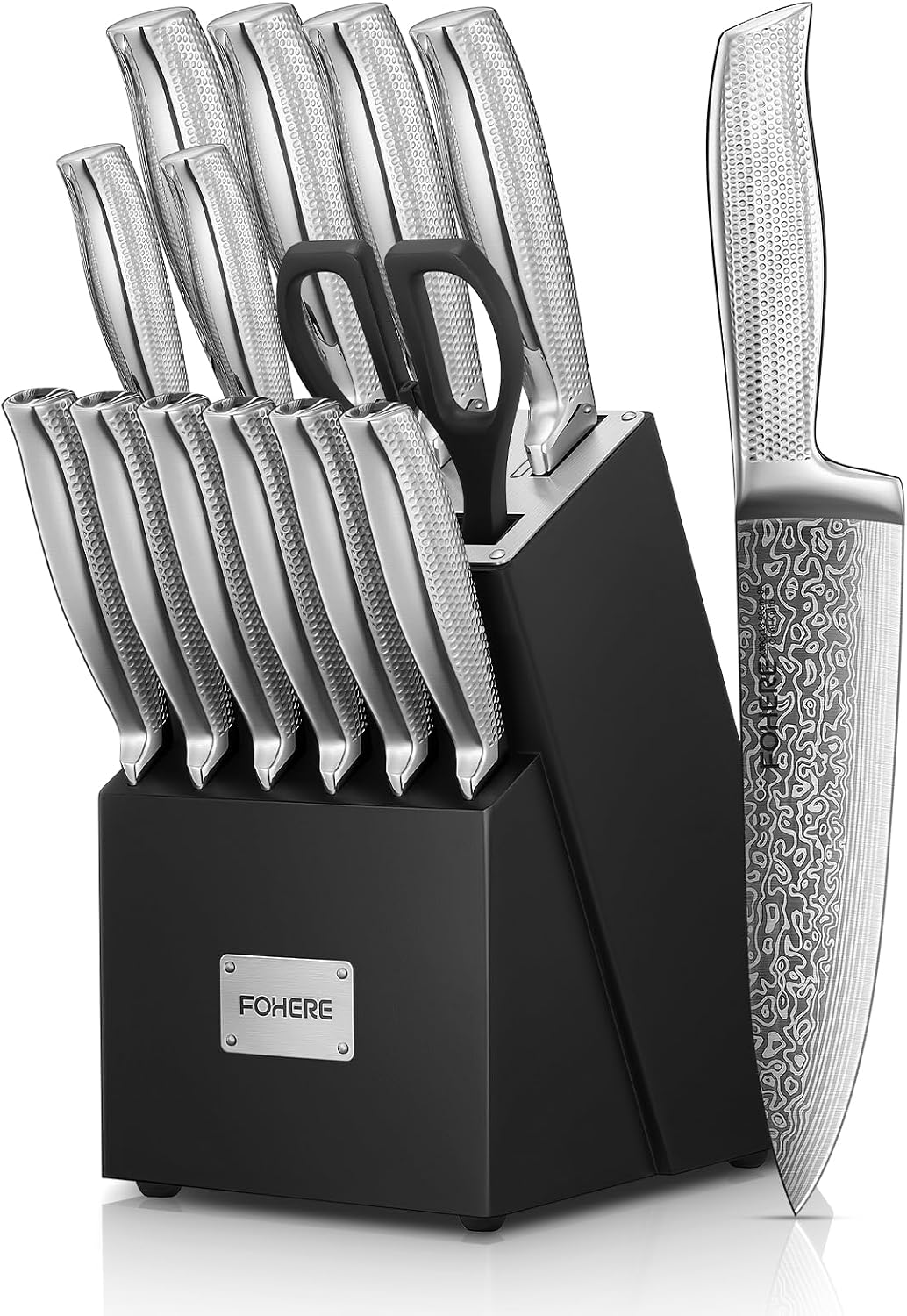 Detalle de FOHERE KF-H8005 – samoostrzący zestaw noży kuchennych, 14 elementów