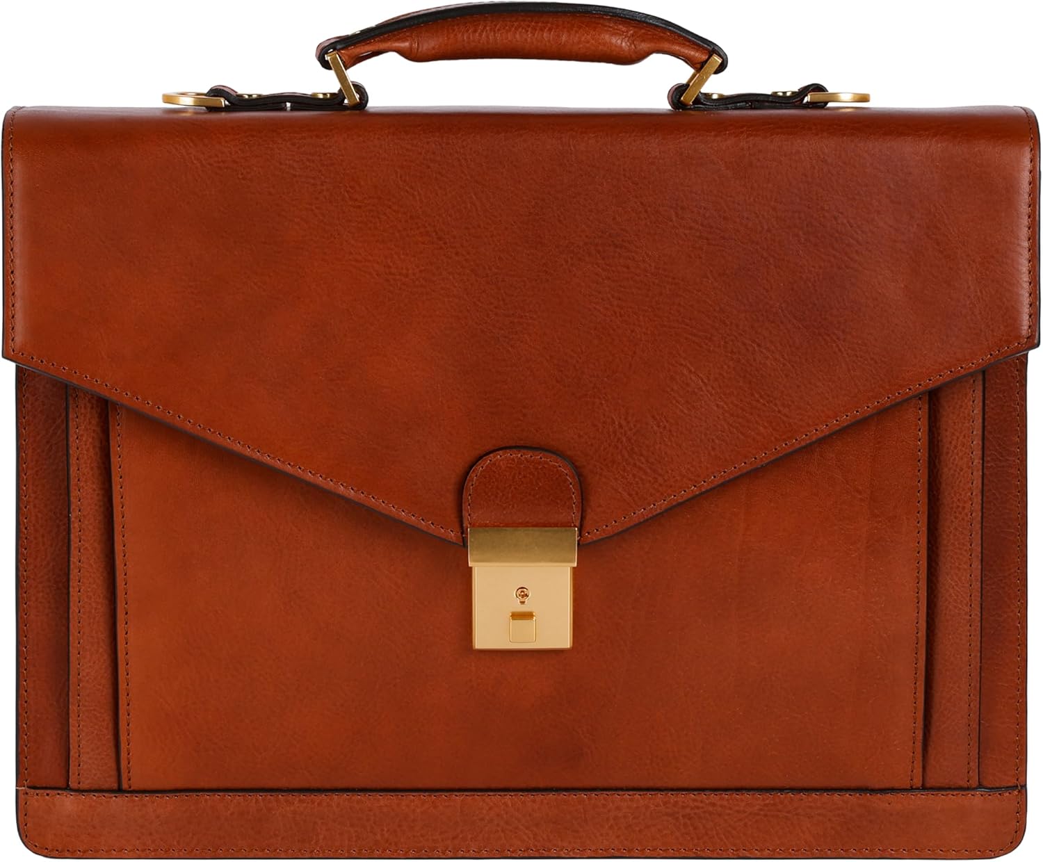 Detalle de Time Resistance Porte Document Homme en Cuir – Sac Bandoulière Pleine Fleur, Fabriqué à la Main en Italie