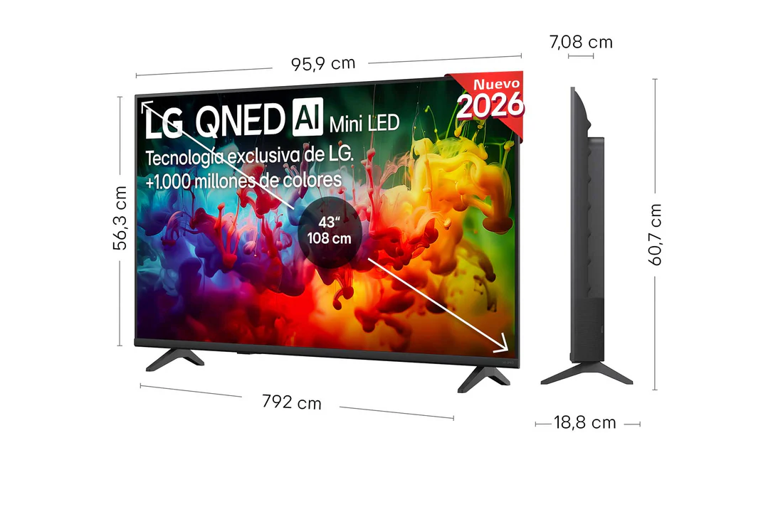 Thumbnail 1 de Smart TV LG QNED70: LG 43QNED70B6C, MiniLED AI, 43" 4K (2026)