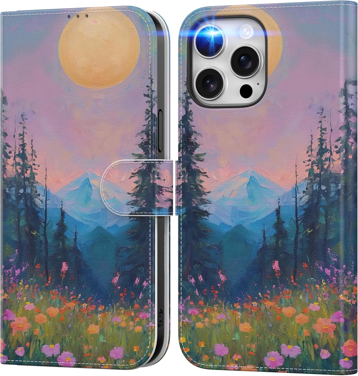 Detalle de DEENAKIN iPhone 15 Plus Wallet Case with Card Holder & Cash Clip