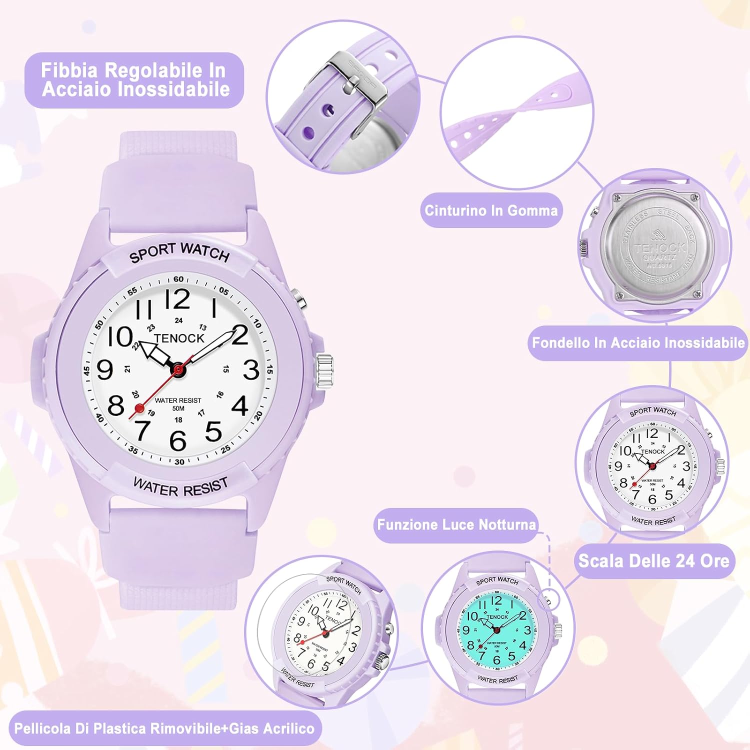 Thumbnail 6 de TENOCK Orologio da polso sportivo donna impermeabile 50 m