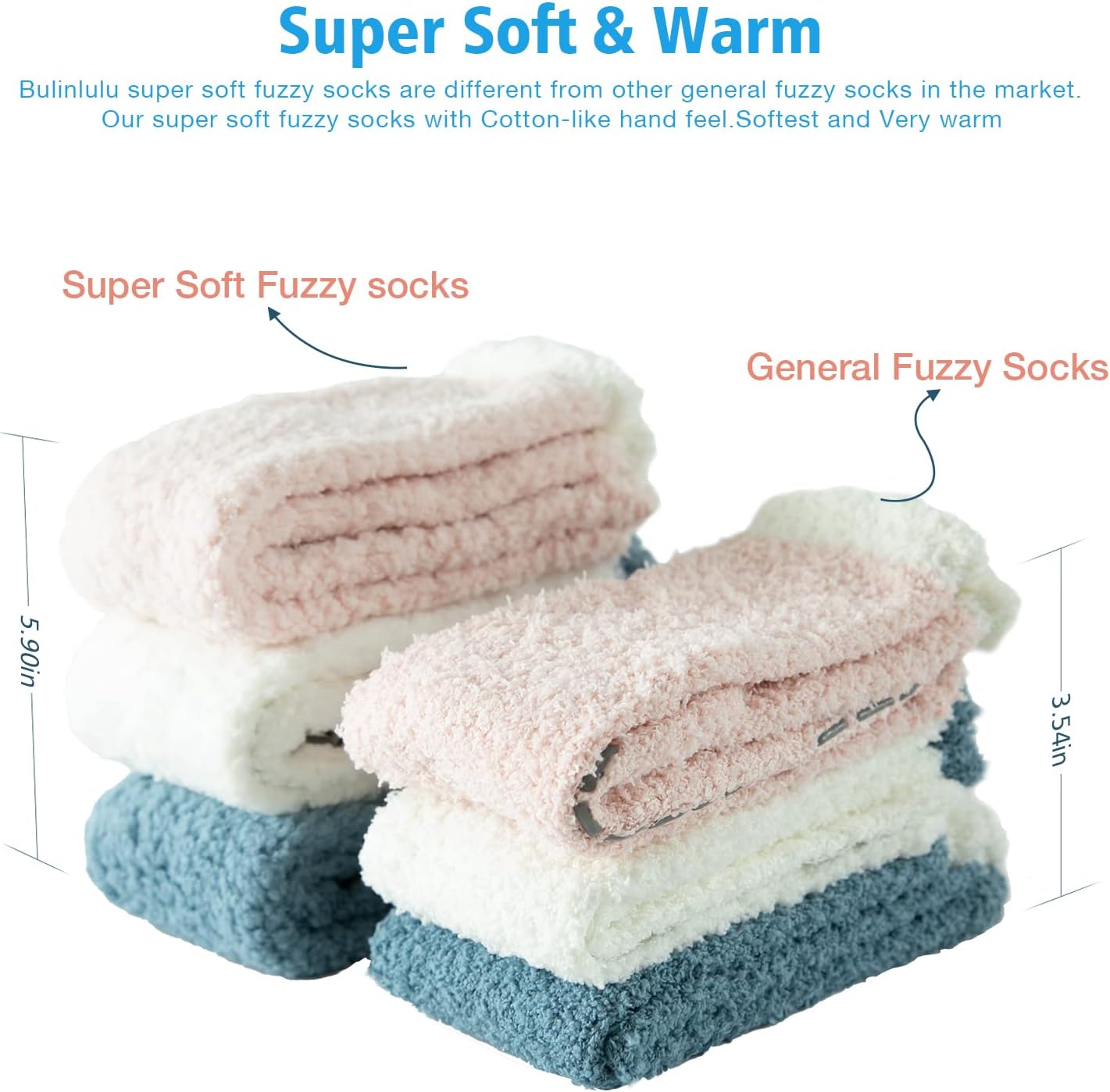 Detalle de Bulinlulu Fuzzy Grip Socks with 97% Fuzzy Material