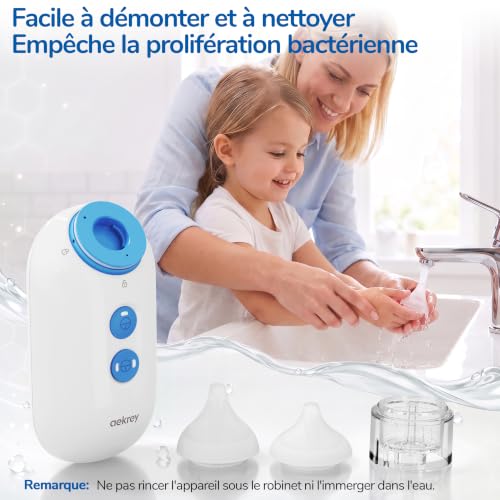 Thumbnail 7 de AEKREY Mouche-bébé électrique, 2 niveaux, -68 kPa et embouts silicone sans BPA