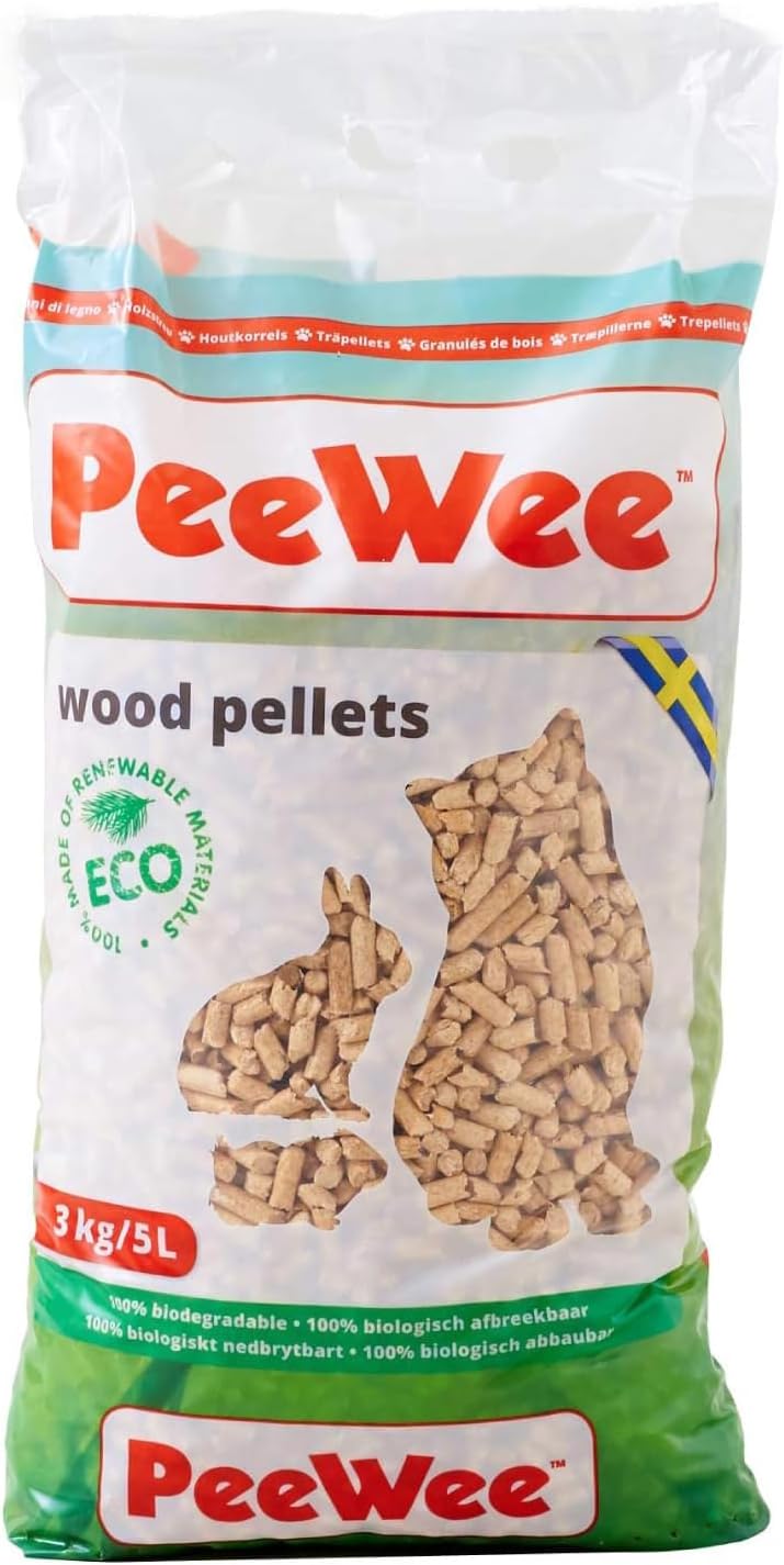 Detalle de オーエフティー Peewee専用猫砂 木製ペレット エコドーム・エコビック 2.8kg(4.4L)