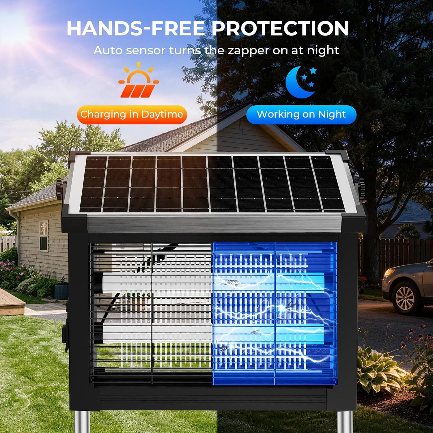 Detalle 2 de Solar Bug Zapper Outdoor with 4500V Electric Grid and 10W Solar Panel