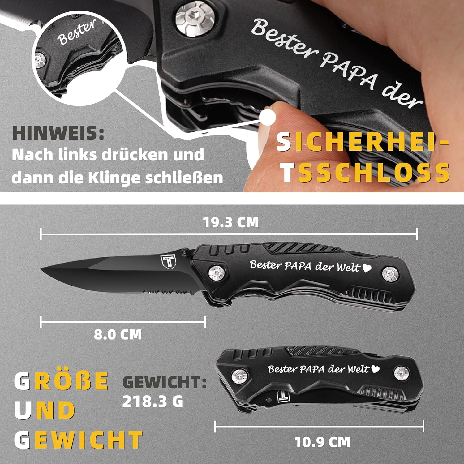 Thumbnail 4 de TRSCIND Multitool Messer – 10-in-1 Taschenmesser für Outdoor, DIY und Papa-Geschenke
