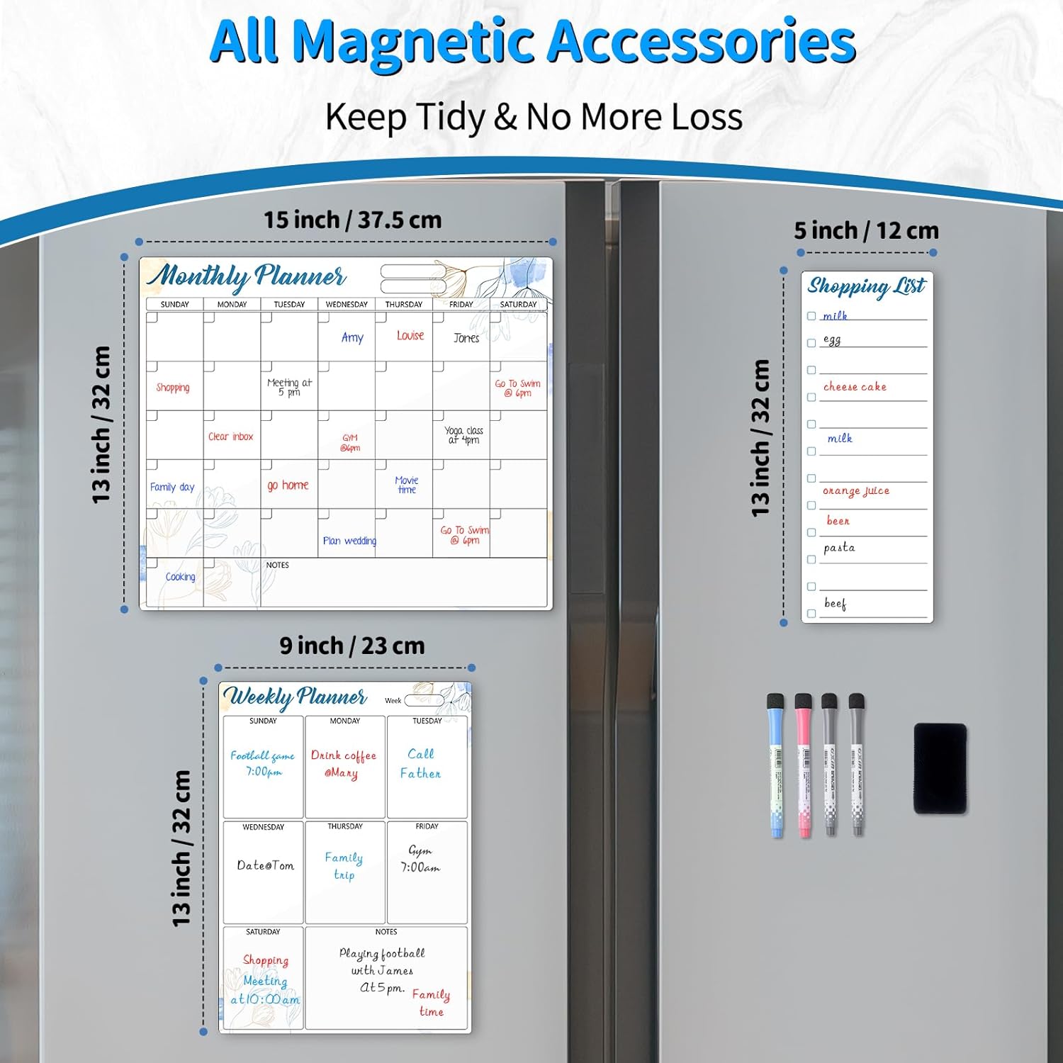 Thumbnail 6 de Sliandtelly Magnetic Whiteboard Planner for Fridge