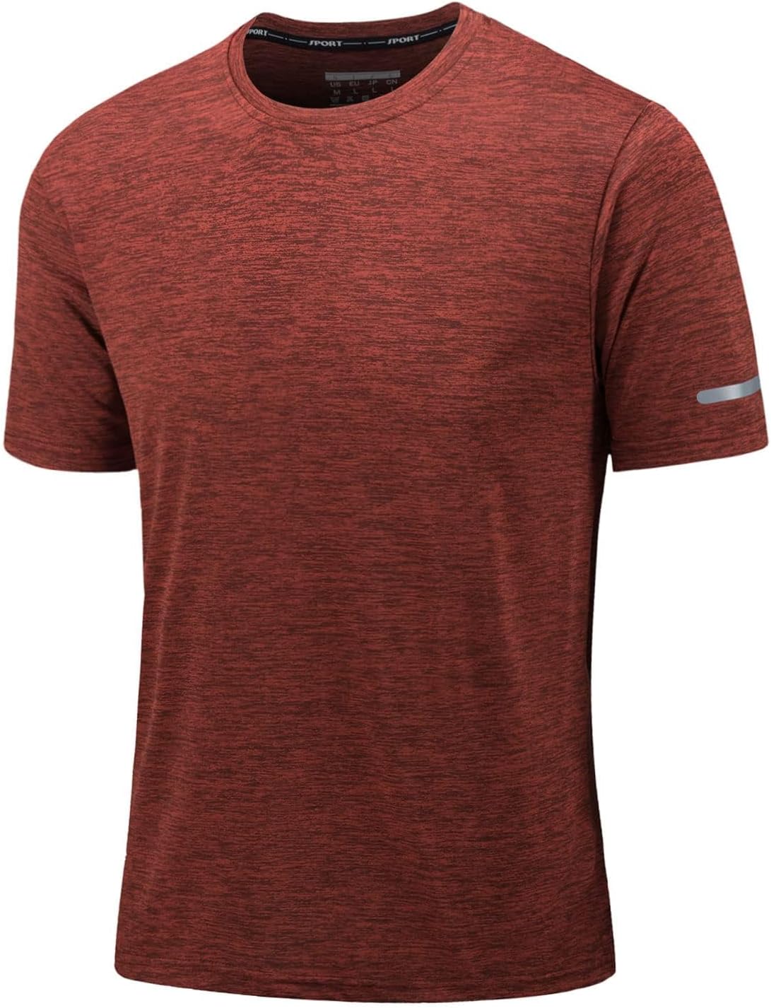 Detalle de KEFITEVD Herren Funktionsshirt kurzarm – schnelltrocknend, atmungsaktiv und mit reflektierenden Streifen