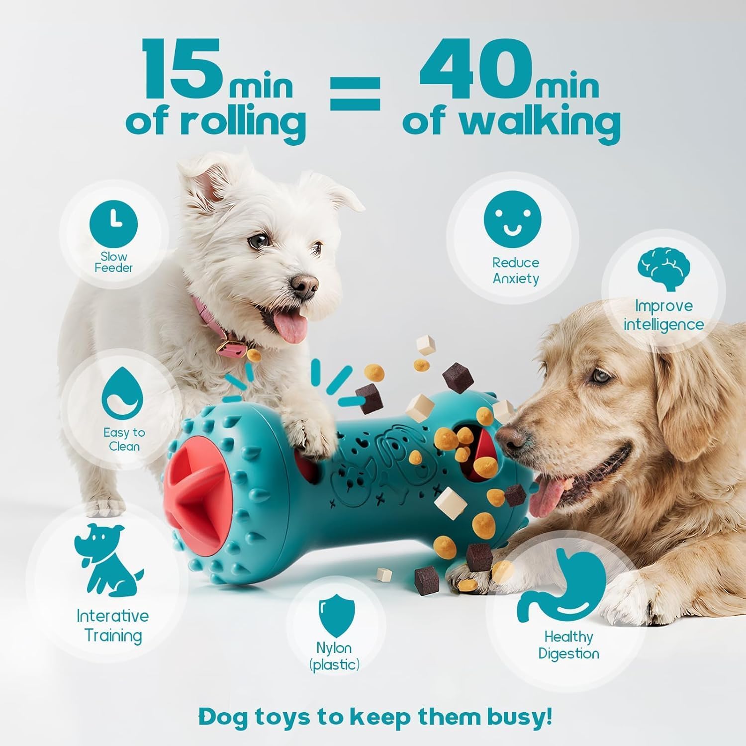 Thumbnail 1 de LUKITO Interactive Dog Toys for Boredom – Treat Dispenser Slow Feeder & Enrichment Puzzle