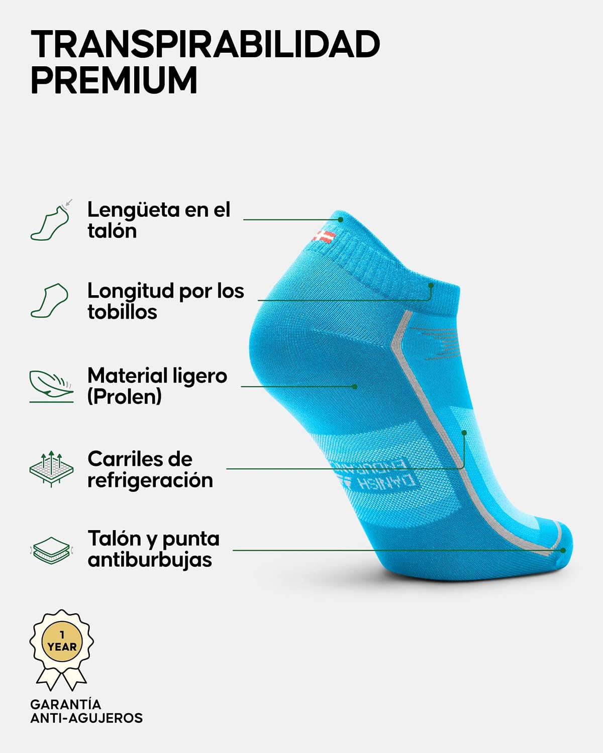 Detalle 2 de DANISH ENDURANCE Calcetines Deporte Pack 3/5