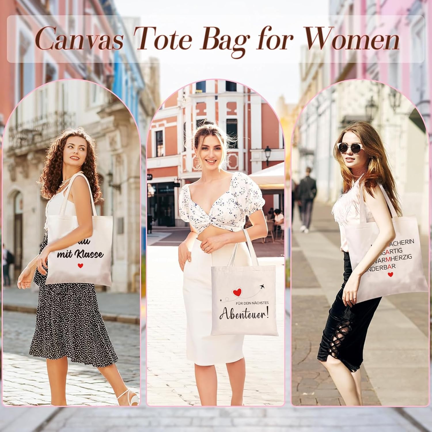 Thumbnail 6 de hamatata Oma Geschenk: Canvas Tragetasche mit Kosmetiktasche – personalisiertes Geschenk zur Geburtstage, Muttertag und mehr
