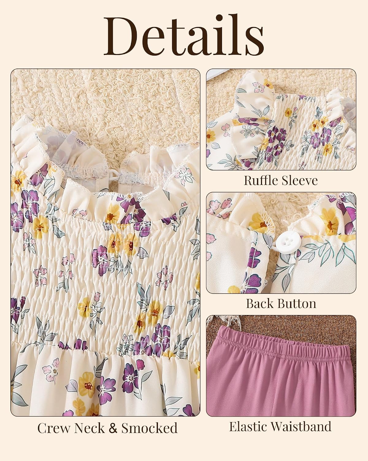 Detalle de Girls' Two-Piece Outfit, Sizes 3T–8 Years