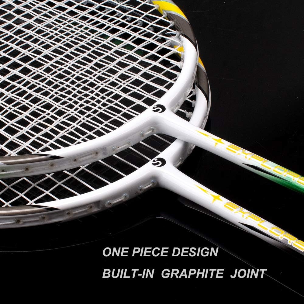 Detalle de Senston Graphit Badminton-Set (2 Schläger) – leichtes Trainings- und Freizeitsset mit Schlägertasche