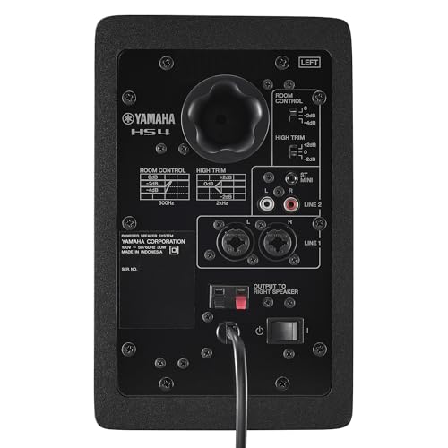 Detalle de Yamaha HS4 Studio Monitor – Coppia di monitor da studio attivi a 2 vie, woofer 4,5" e tweeter 1