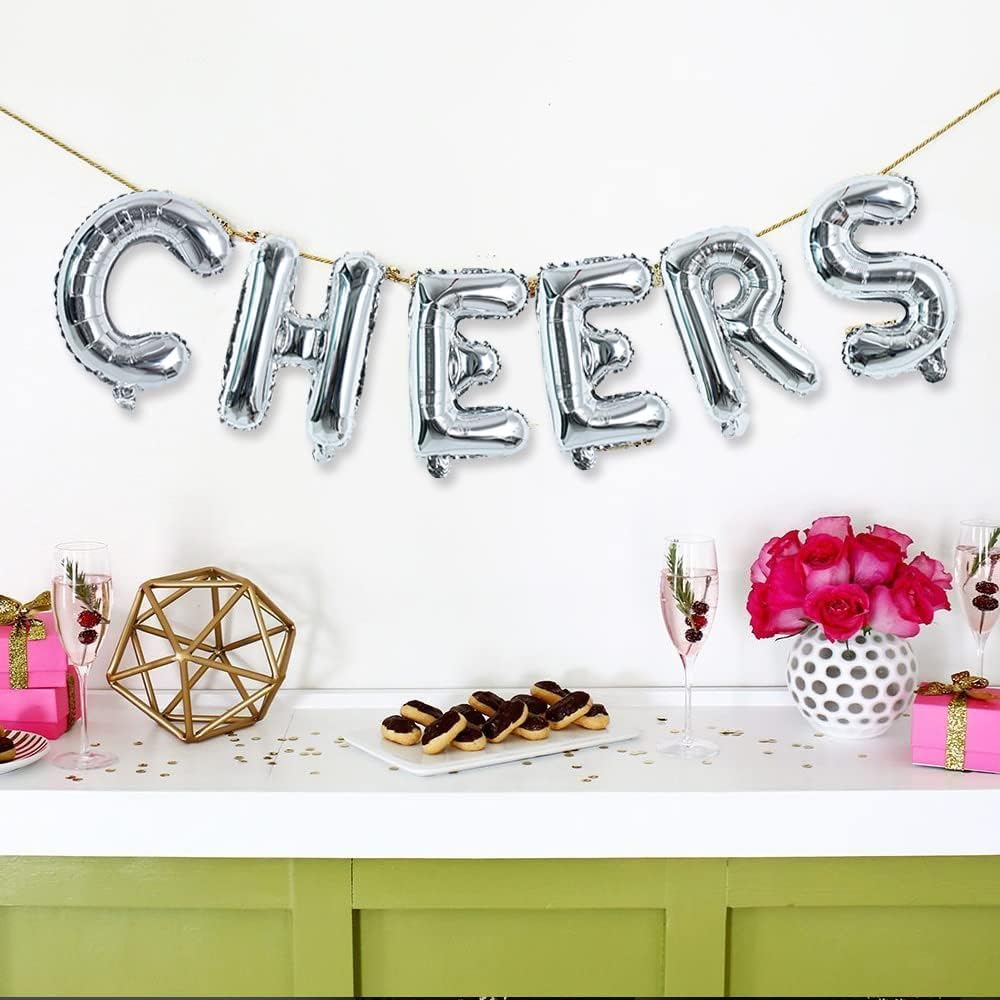 Thumbnail 3 de TONIFUL 52-Piece 16-Inch Silver A–Z Letter Balloons (Mylar Foil) for DIY Personalized Phrases