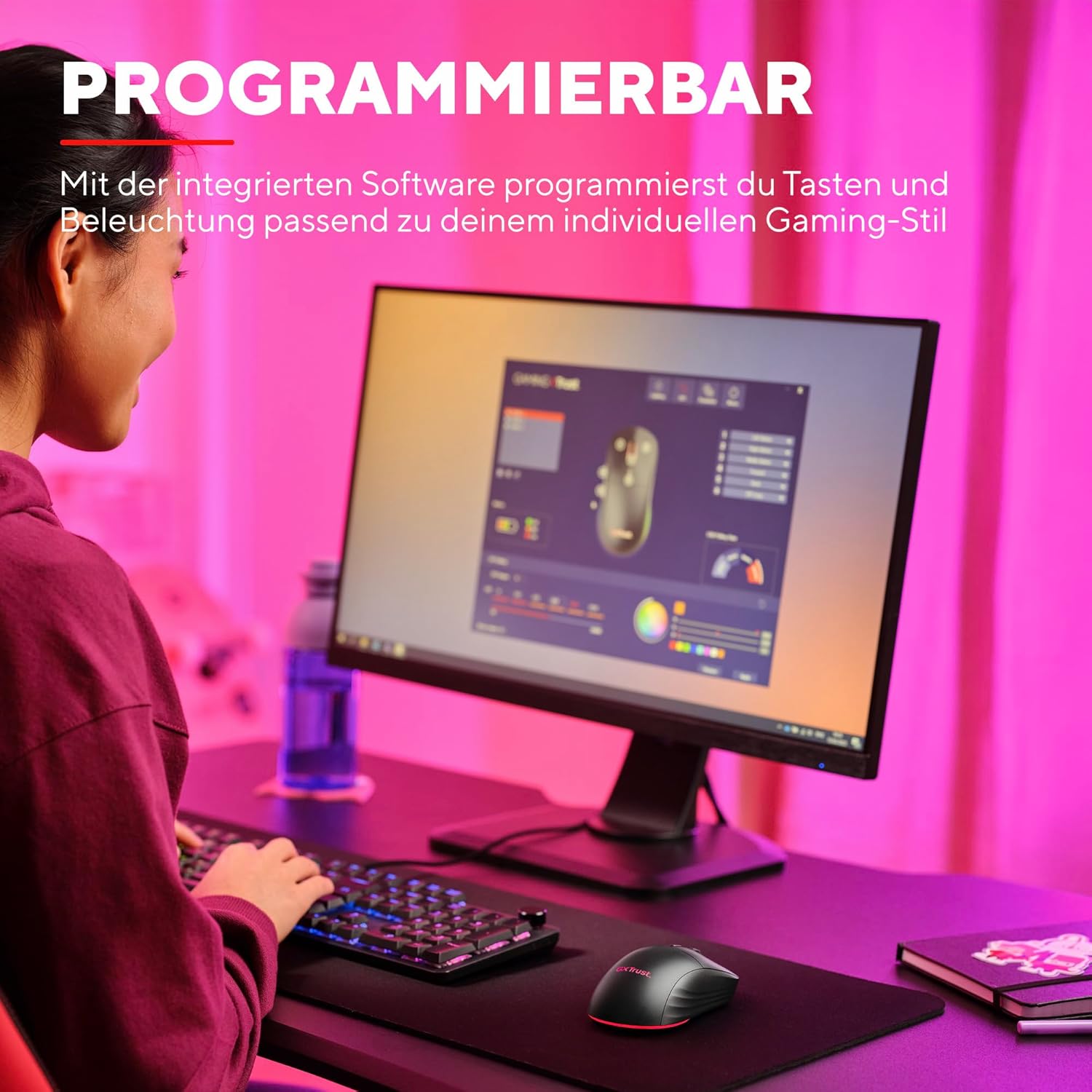 Detalle 2 de Trust Gaming GXT 926 Redex II – kabellose Gaming-Maus mit langer Laufzeit und RGB-Highlights