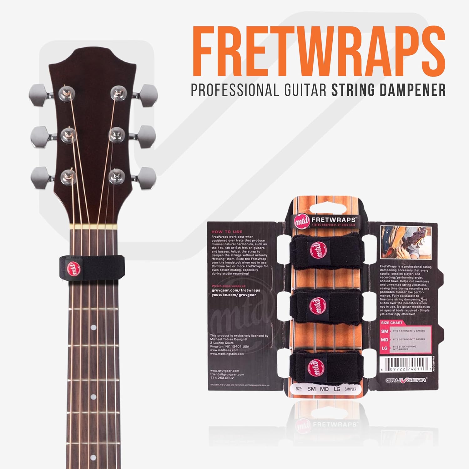 Detalle 2 de Gruv Gear FW-MTD-3PK-MD FretWrap String Muter, 3-Pack, Medium MTD Edition