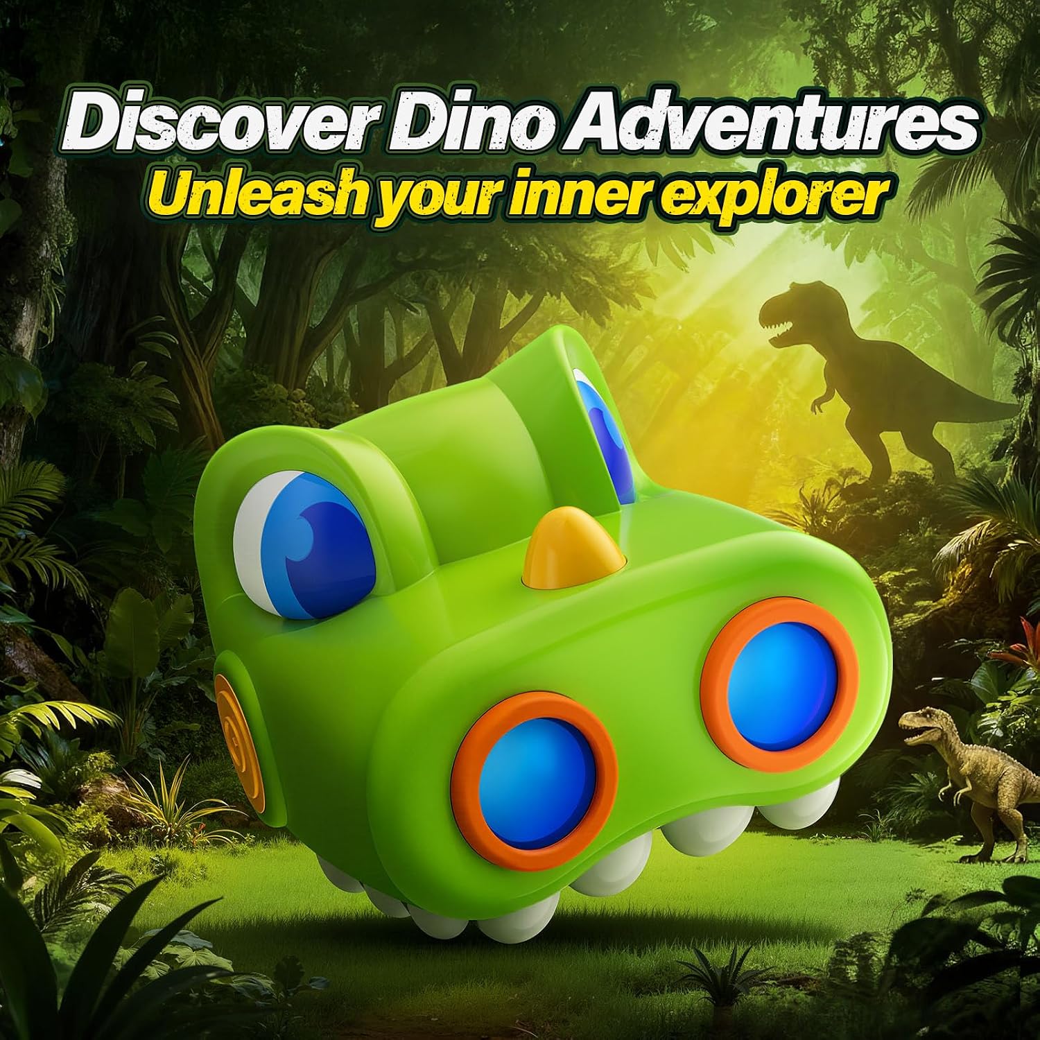 Thumbnail 1 de Zmpolir Kids Dinosaur Binoculars (with Compass) + Bird Watching Manual — Outdoor Camping Exploration Toy for Ages 3–12 (Green)