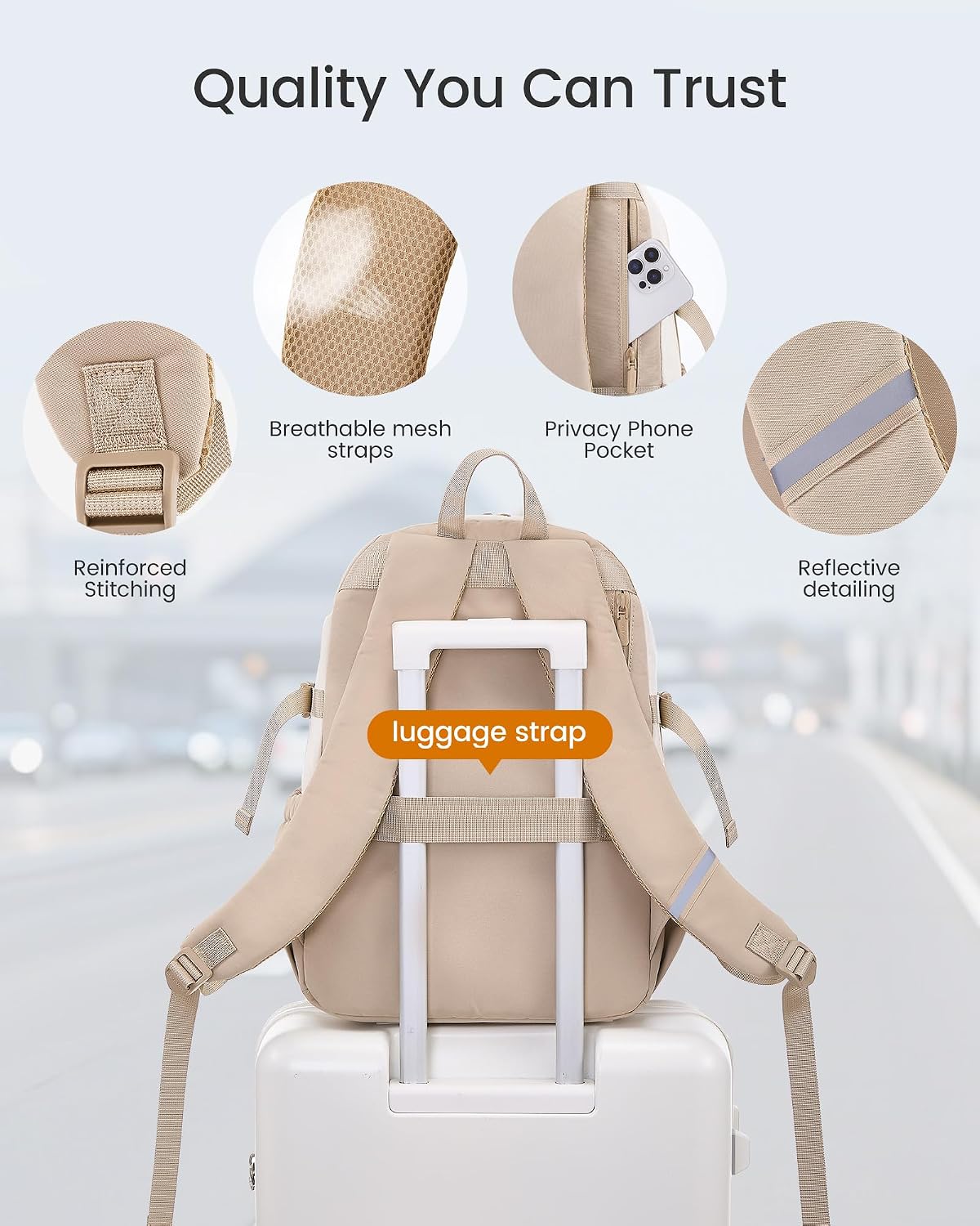 Detalle de LOVEVOOK Rucksack Damen Laptop 17,3 Zoll