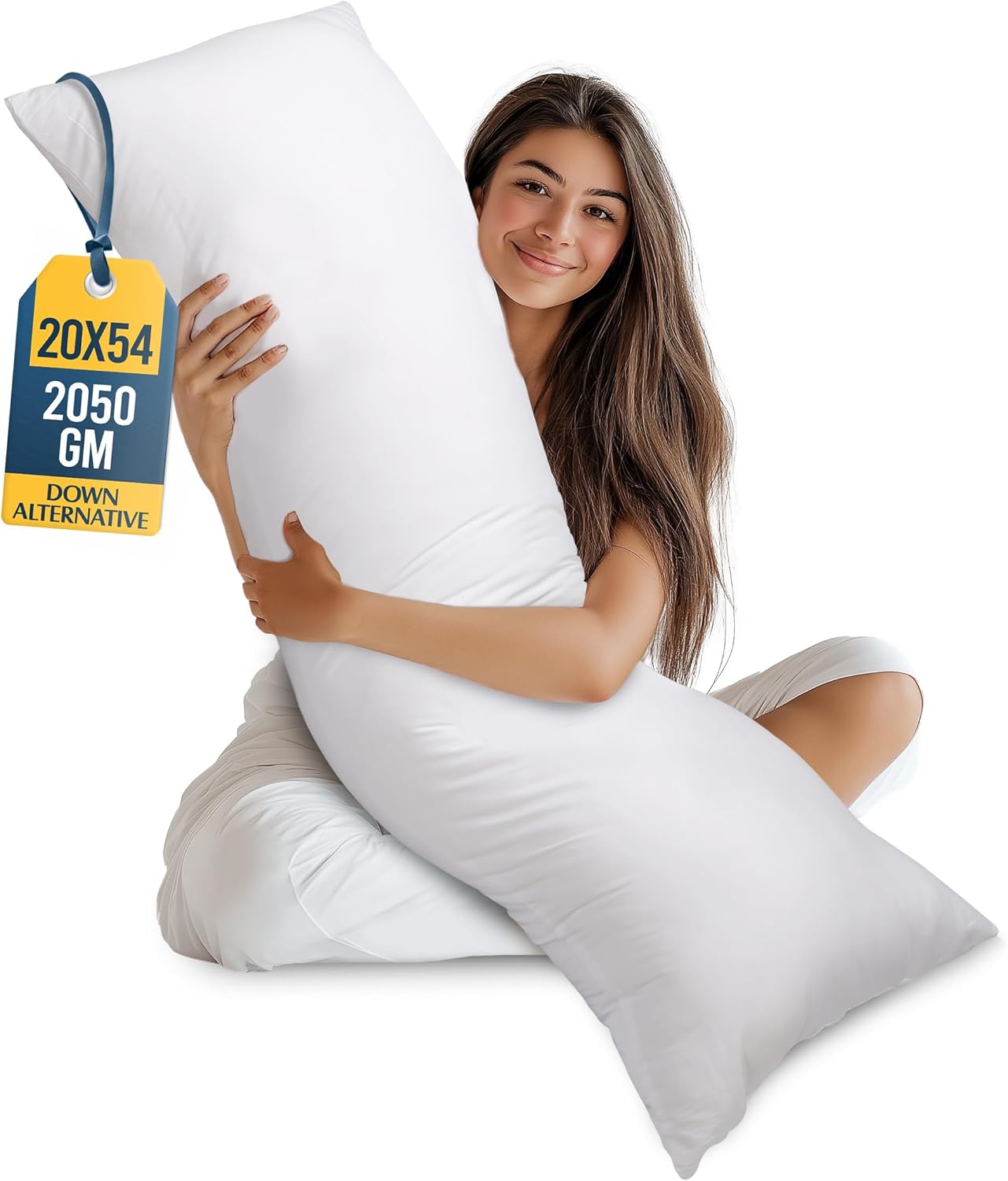 Detalle de Utopia Bedding Full Body Pillow, 20 x 54-Inch White Polyester Fill