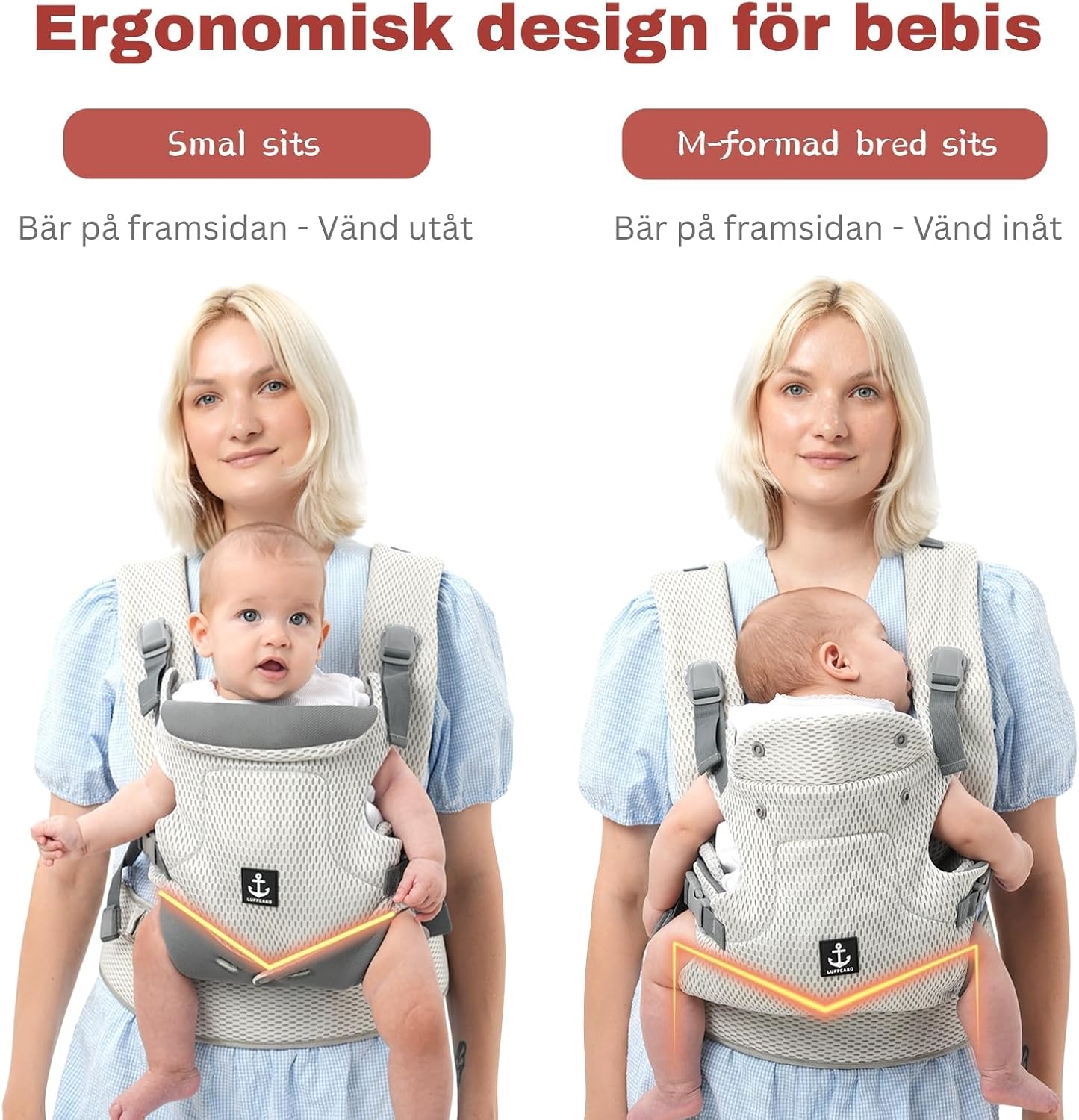 Detalle 1 de LUFFCABO bärsele i mesh med tre bärpositioner, 5–36 månader, upp till 15 kg