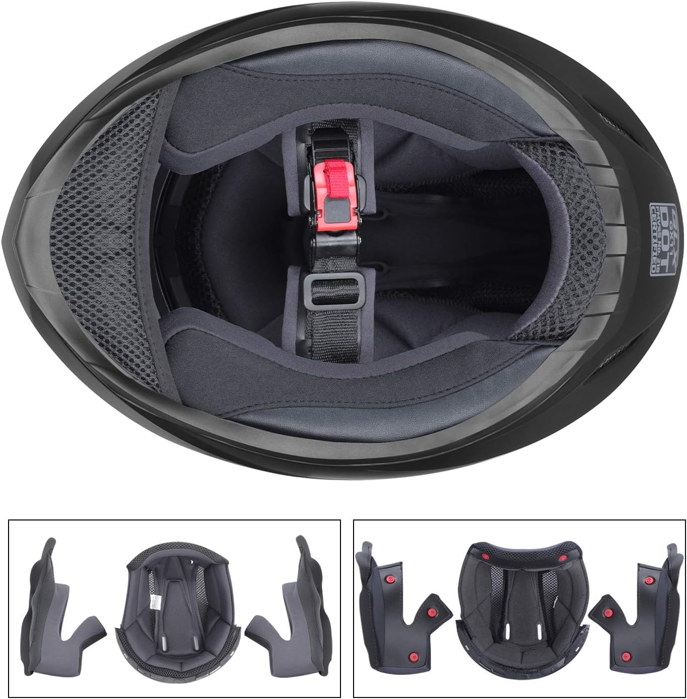 Thumbnail 5 de GLX GX11 Compact Motorcycle Helmet (Matte Black, Small) with Tinted Visor — DOT Approved Full-Face