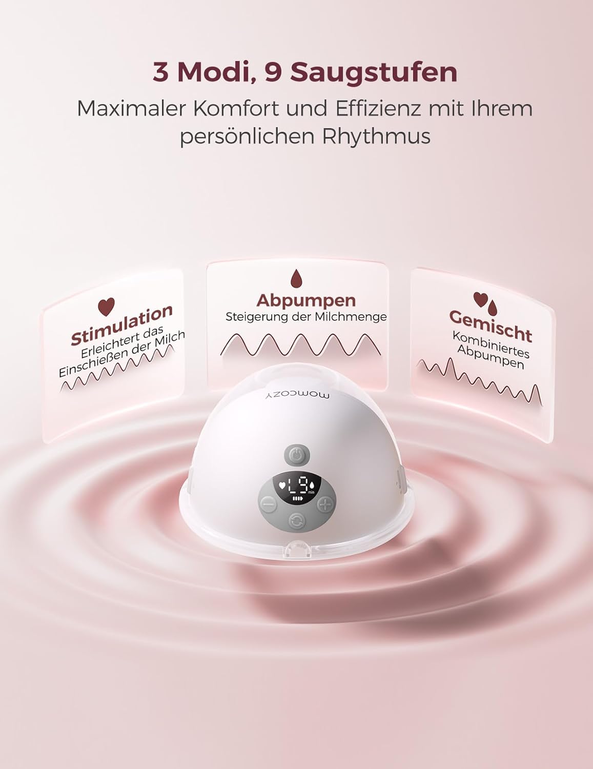 Thumbnail 4 de Momcozy M5 Smart Milchpumpe – Elektrische Freihand-Doppelmilchpumpe mit App-Steuerung