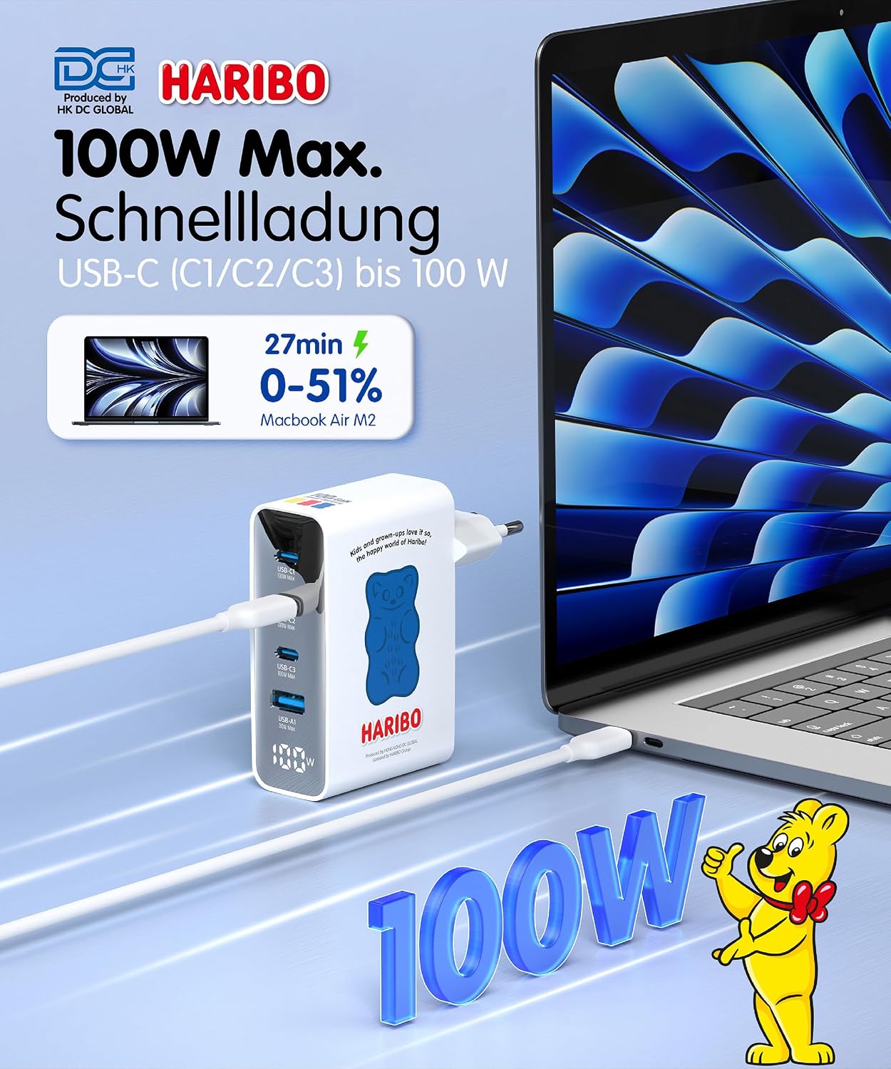 Detalle 2 de Haribo 100W USB C Ladegerät 4‑Port