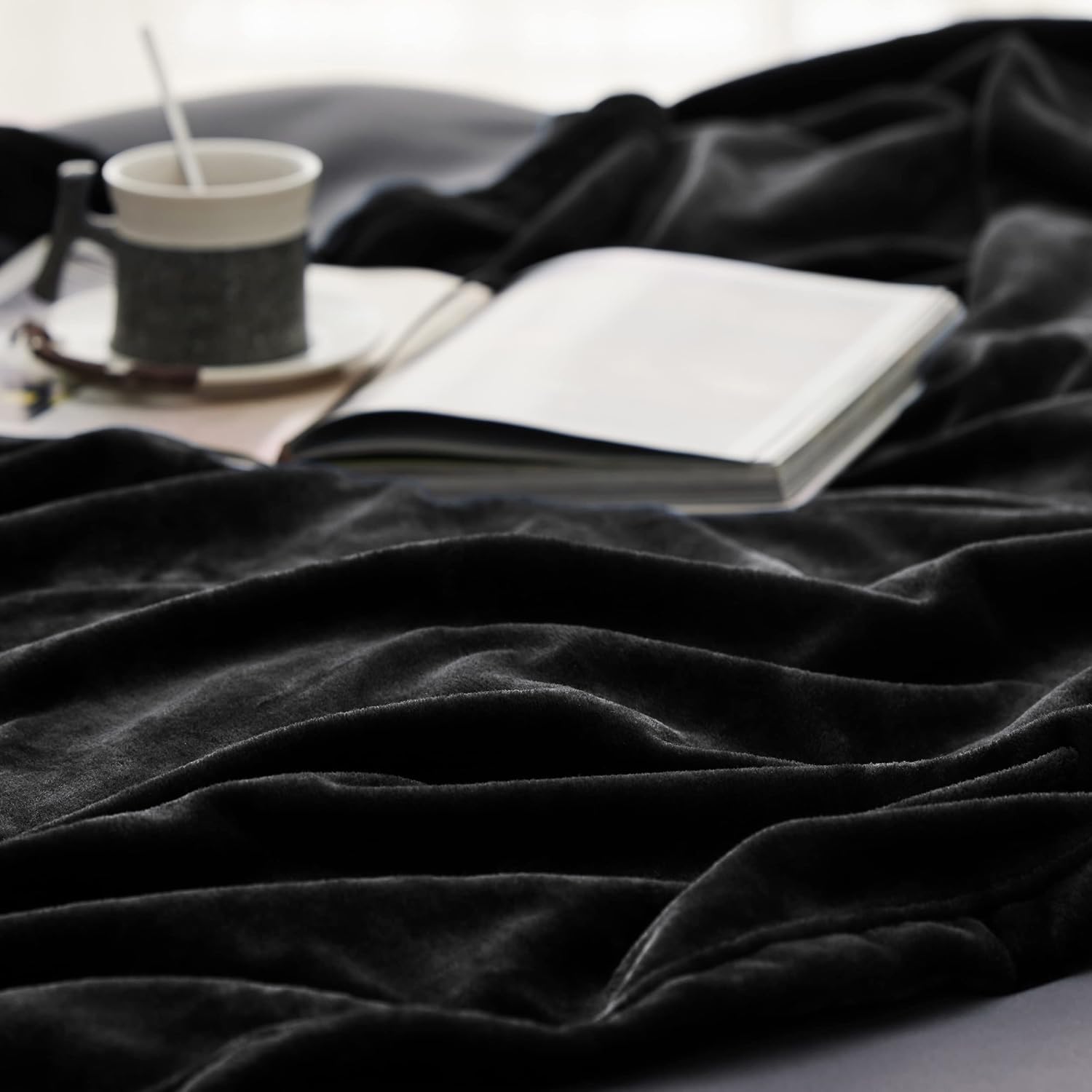 Thumbnail 3 de Bedsure Fleece Throw Blanket for Sofa – 130x150 cm, Black