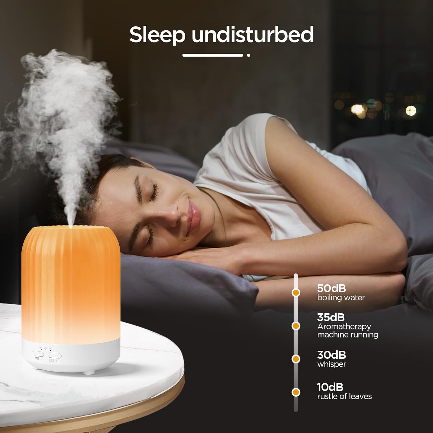 Thumbnail 2 de Romon Diffusore di Oli Essenziali 250 ml – Diffusore a ultrasuoni, LED a 7 colori, umidificatore per casa e ufficio