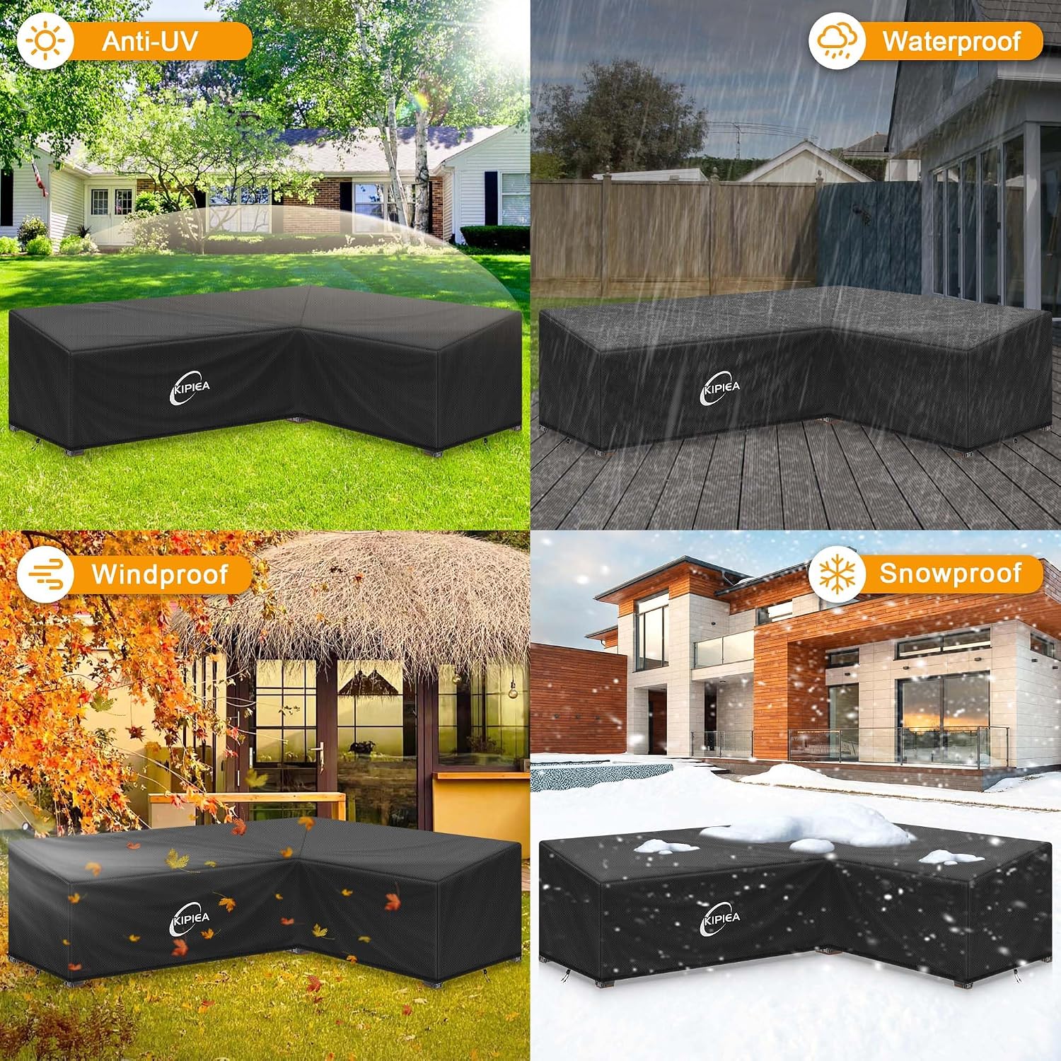 Thumbnail 6 de Kipiea 104"x 83" L x 33.5" D x 31" H Right-Facing L-Shaped Patio Cover