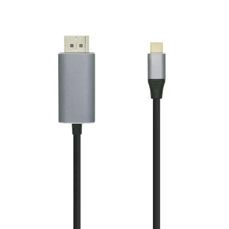 Detalle de Aisens Cable USB-C a DisplayPort 1.8 m (Plateado/Negro) — plug and play para 4K