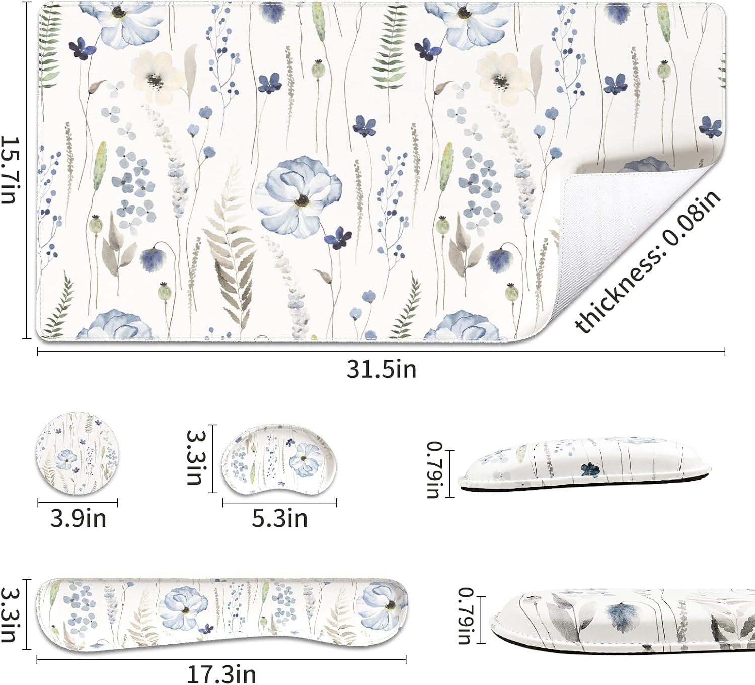 Detalle de QiyI PU Leather Desk Mat Set