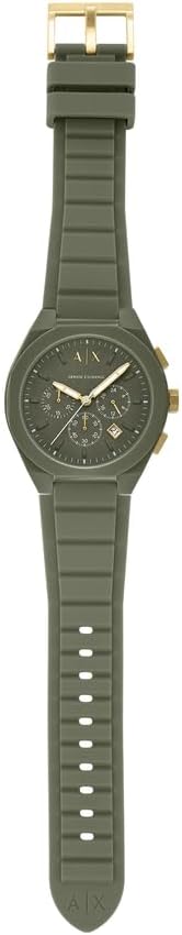 Thumbnail 6 de Armani Exchange Herrenuhr Quad-Quarz-Chronograph, 44 mm, Grün, Silikonband