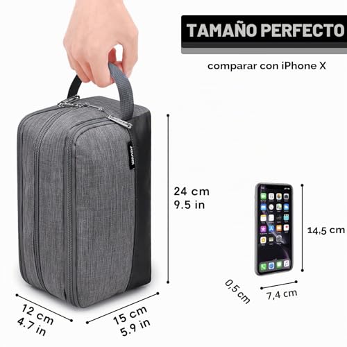 Thumbnail 4 de WANDF Neceser de Viaje Aseo Impermeable: Organizador Dopp 24x15x12 cm para Hombre y Mujer