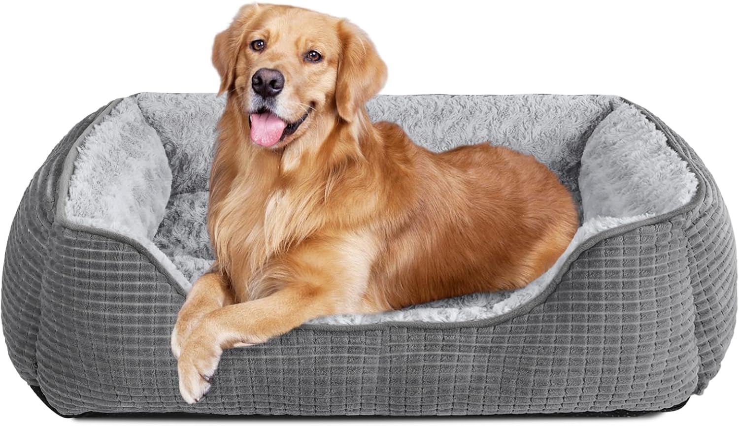 JOEJOY Panier pour chien grande taille lavable gris XL 89x63x23 cm