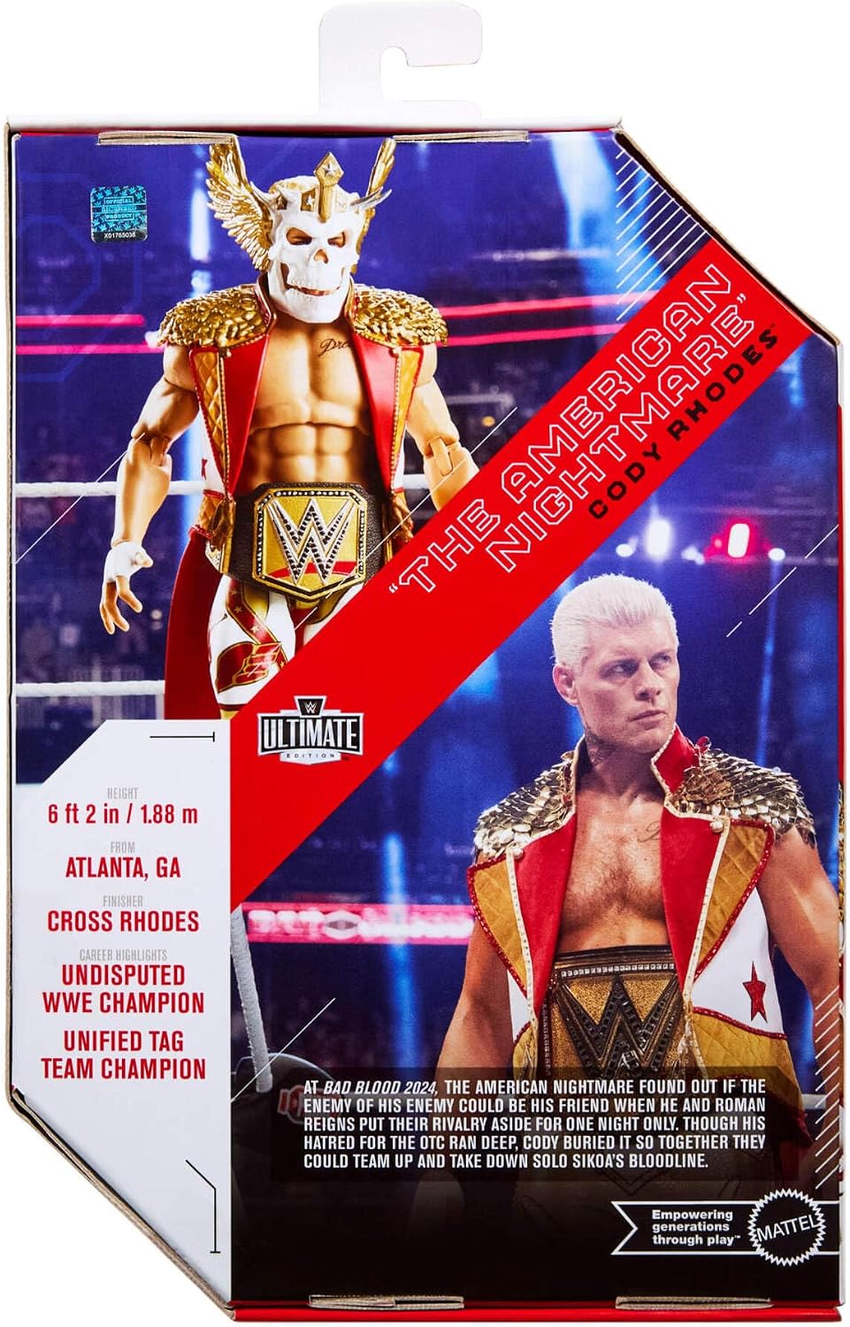 Detalle 2 de Mattel WWE Ultimate Edition Action Figure Set (Cody Rhodes, 6-inch) with Swappable Heads & Hands, JHV89