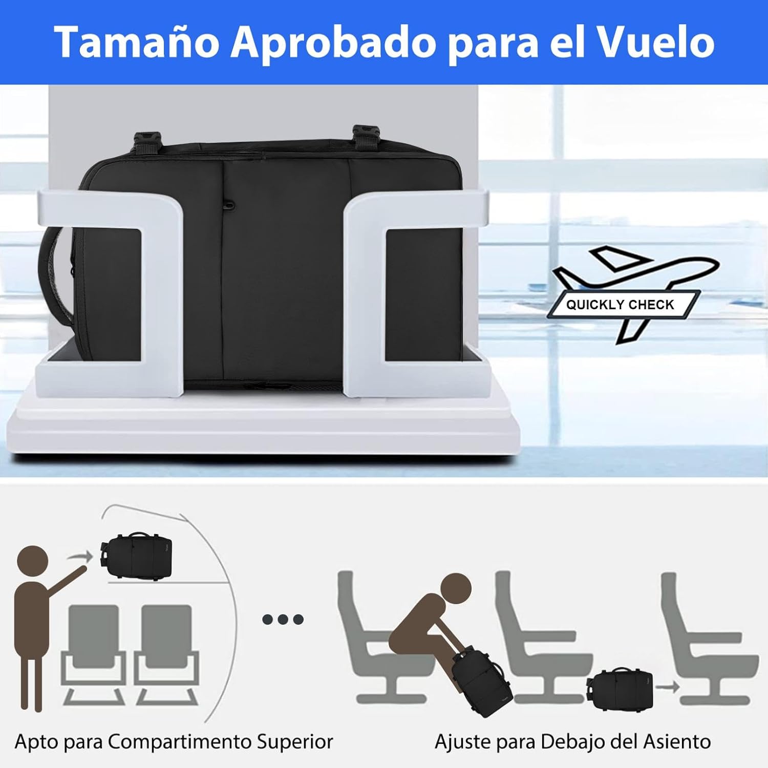 Thumbnail 1 de Taygeer Mochila 45x36x20 para cabina de avión con carga integrada y gran capacidad
