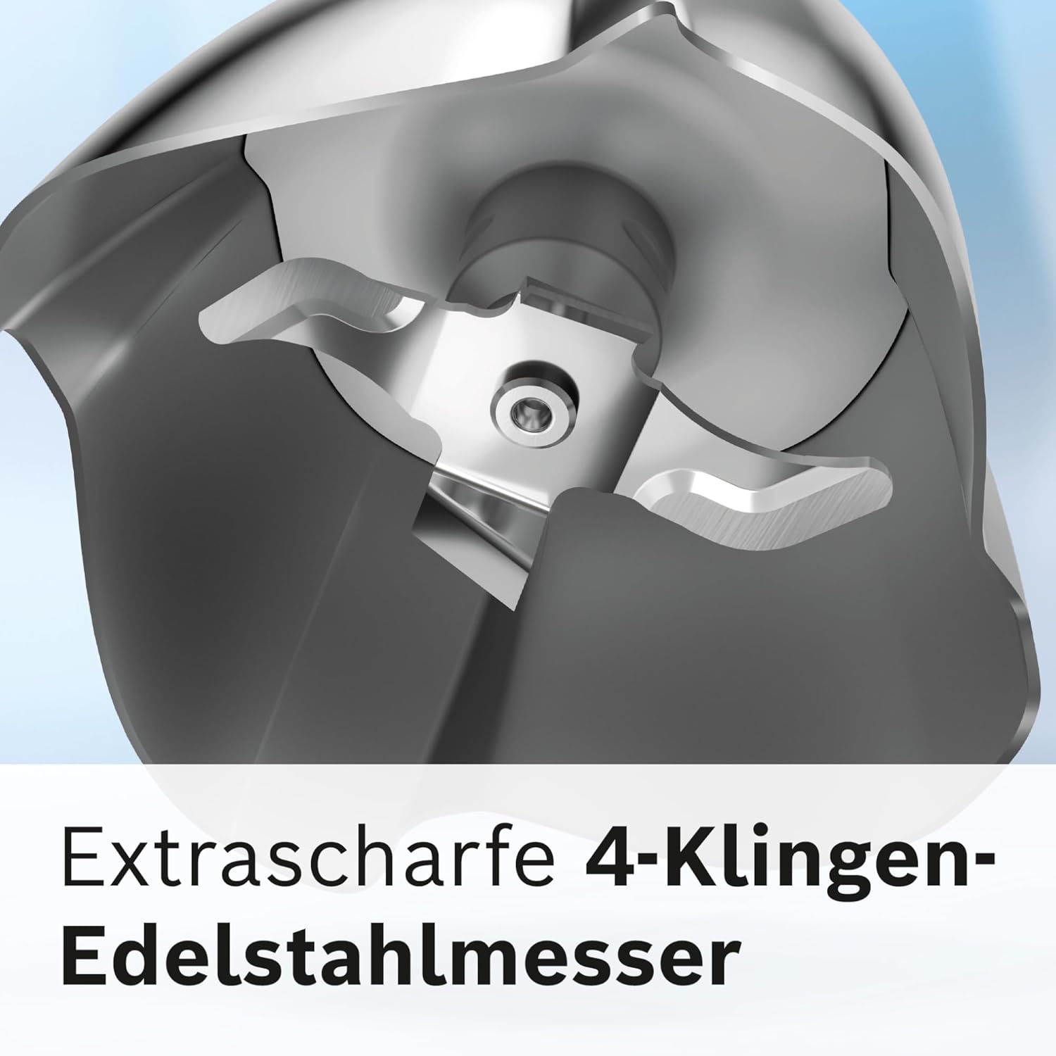 Detalle de Bosch Stabmixer ErgoMaster Serie 6 MSM6M673 (1.000 W) – einhändig, 4 Edelstahl-Klingen, Keramik-Kupplung