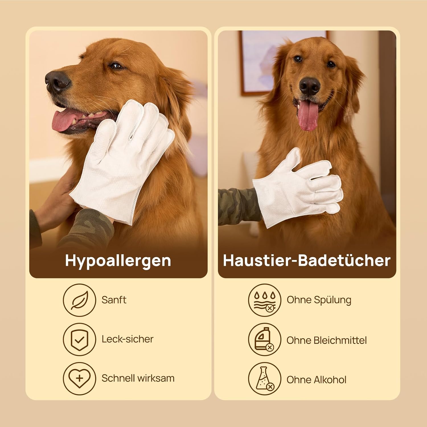 Thumbnail 6 de HICC PET Reinigungshandschuhe – 20 Feuchttücher zur Fellpflege und Pfotenreinigung (Kokosölformel, ohne Ausspülen, Kokosduft)