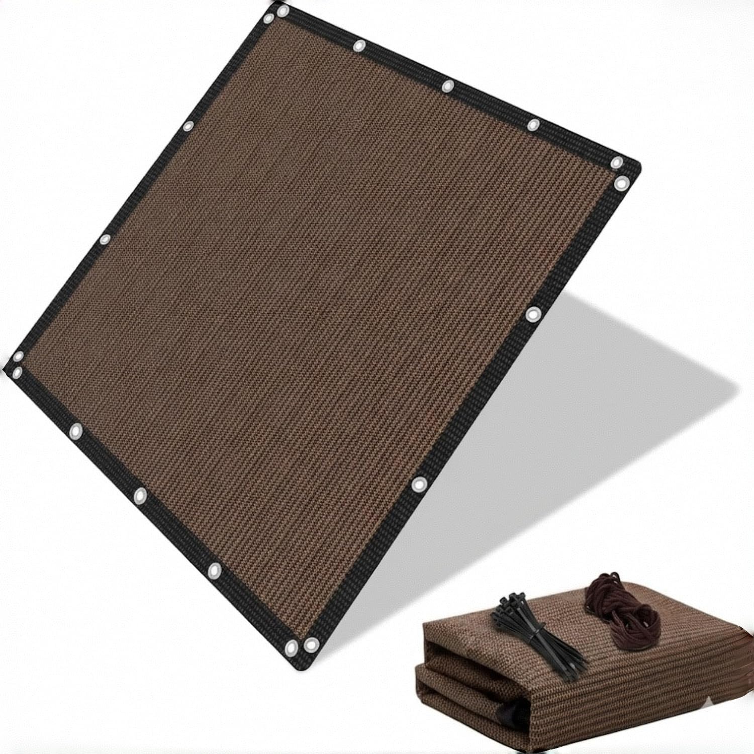 Detalle de EMERIT dacb9f8b-ea07-4241-8622-f58184edd64f Shade Cloth, 8X12 FT Mocha HDPE