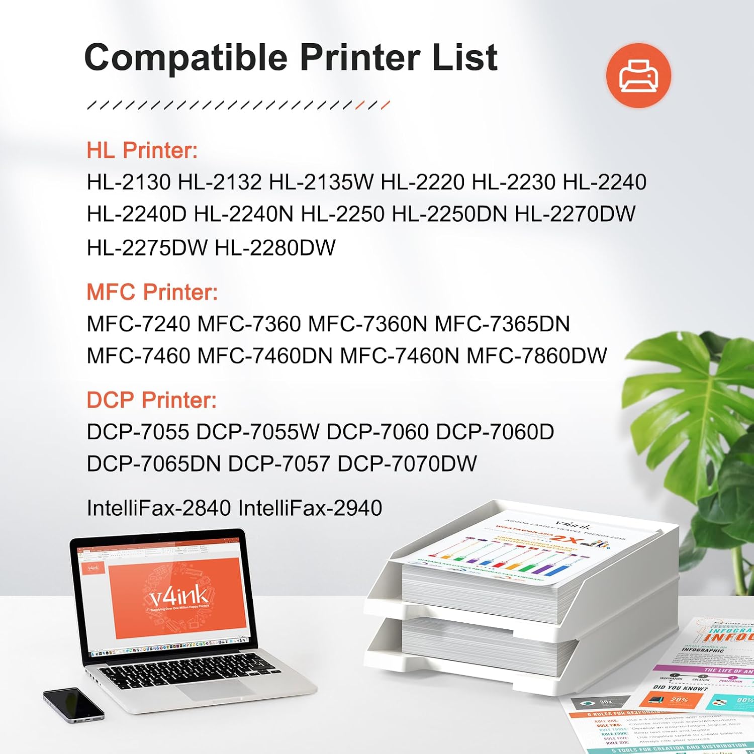 Thumbnail 3 de v4ink DR420 Compatible Drum Unit for Brother Laser Printers, 12,000-Page Yield