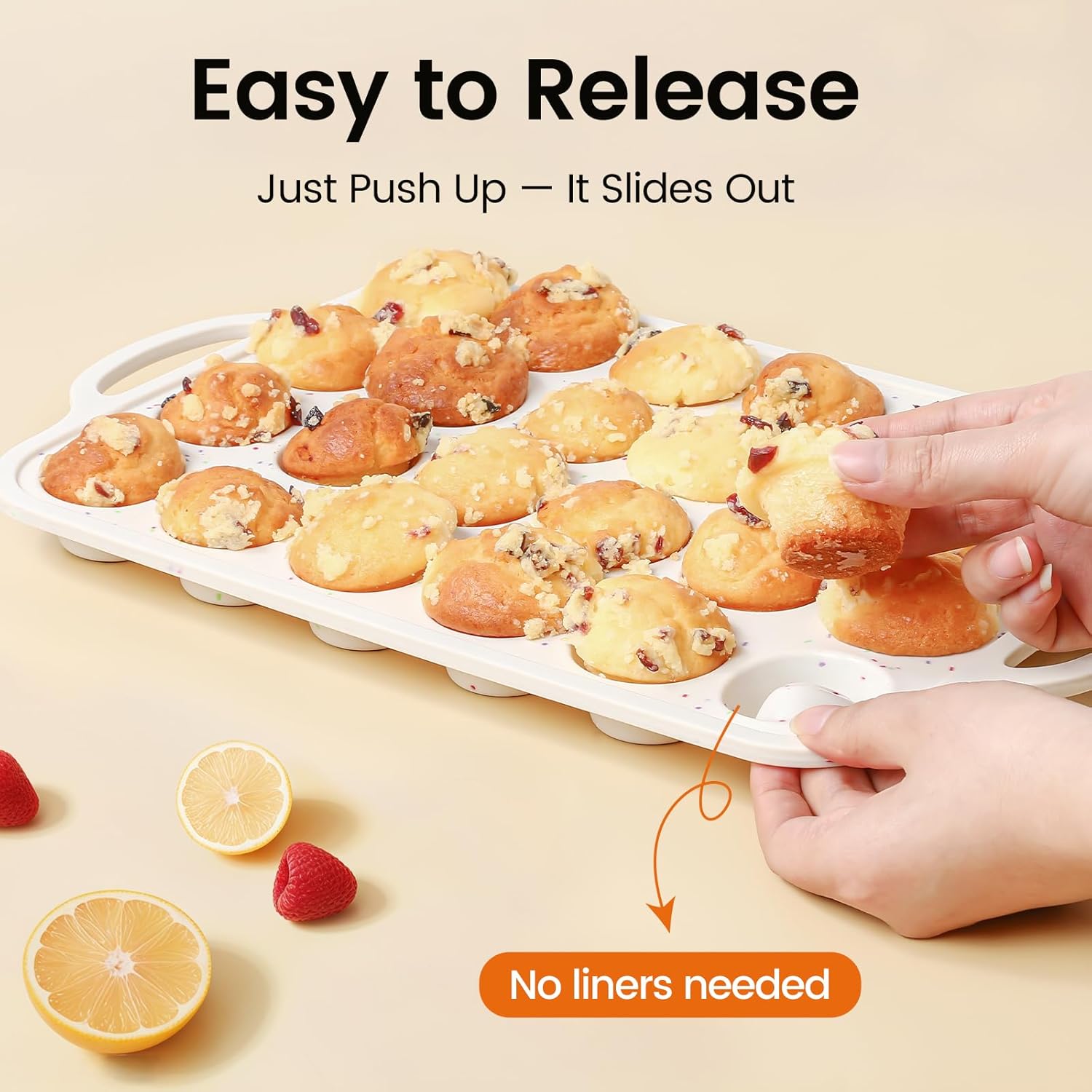 Thumbnail 2 de Fimary Silicone Mini Muffin Pan With Metal Reinforced Frame – 24 Cups, BPA Free, Non-Stick, Oven Safe