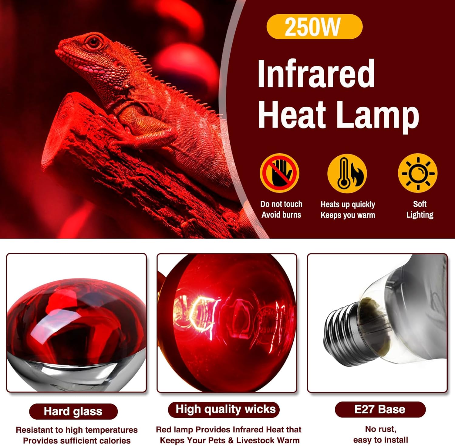 Thumbnail 2 de E27 R125 Infrarotlampe 250W Wärmelampe