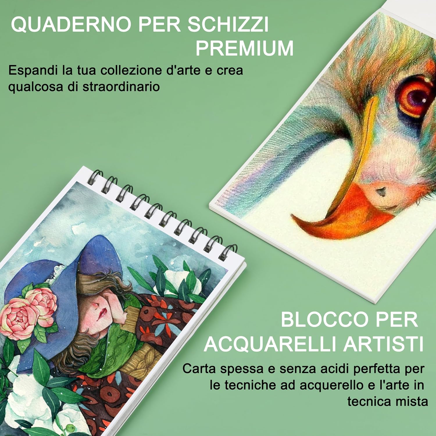 Thumbnail 4 de KALOUR 76 Kit di Disegno e Schizzo: set completo con taccuino, carta acquerello e tutorial