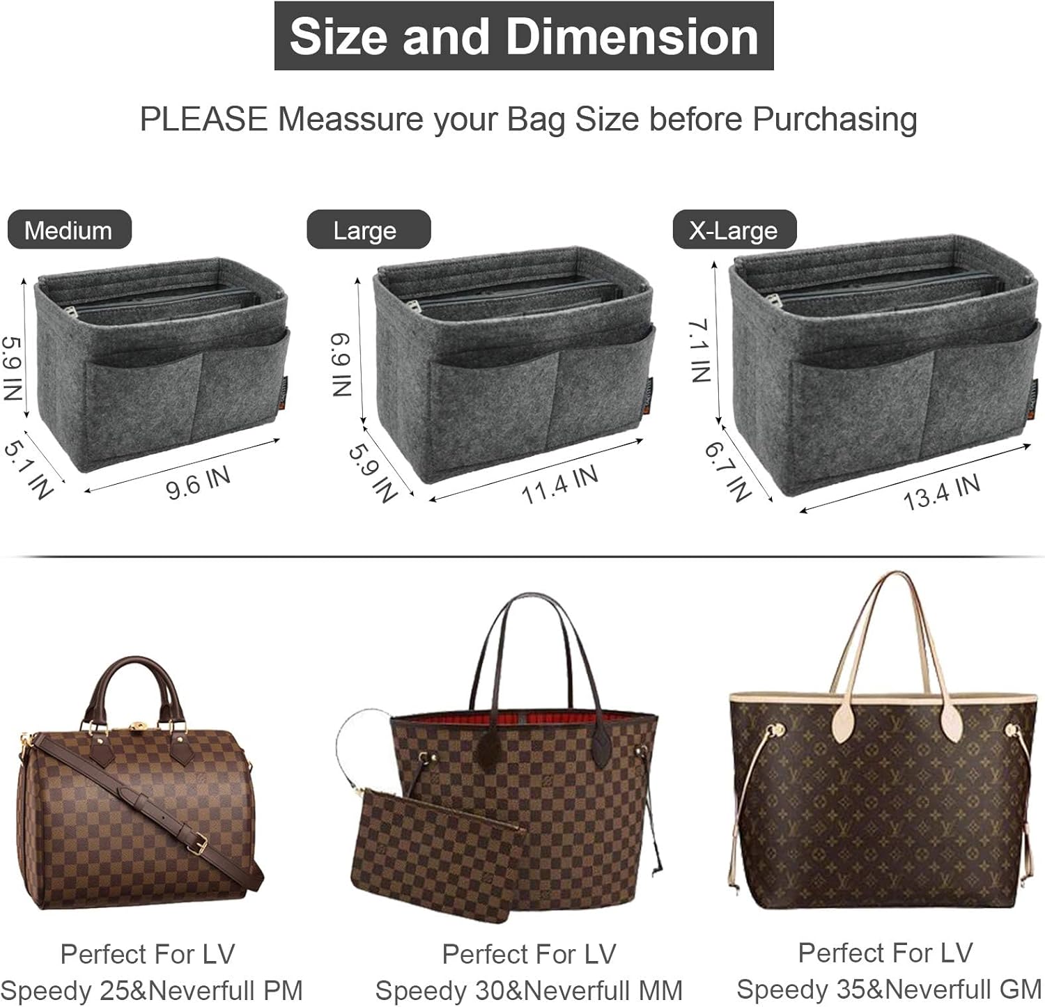Detalle de OMYSTYLE Purse Organizer Insert M 9.6 x 5.1