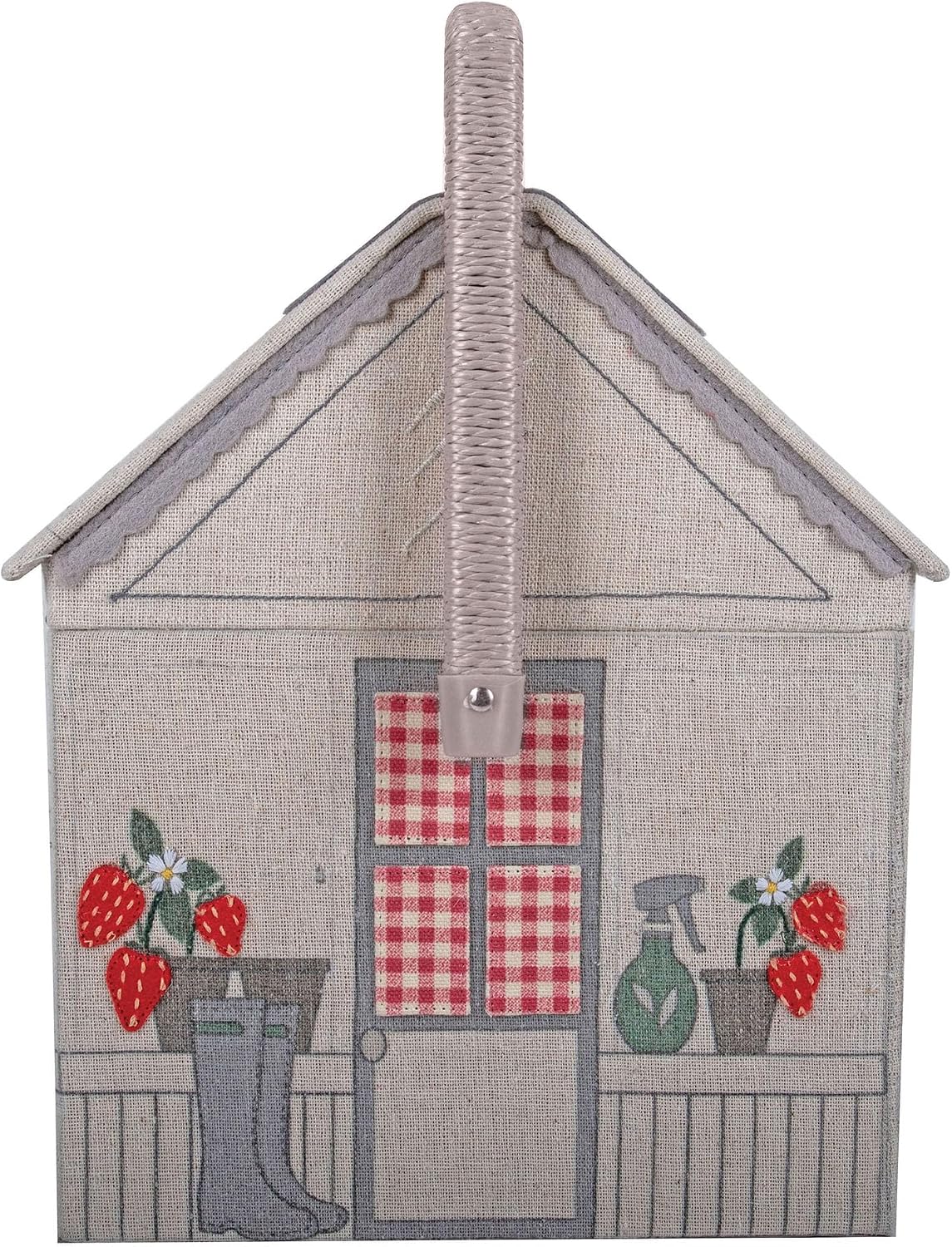 Detalle de Hobby Gift pudełko do szycia w kształcie szklarni, haftowane truskawki