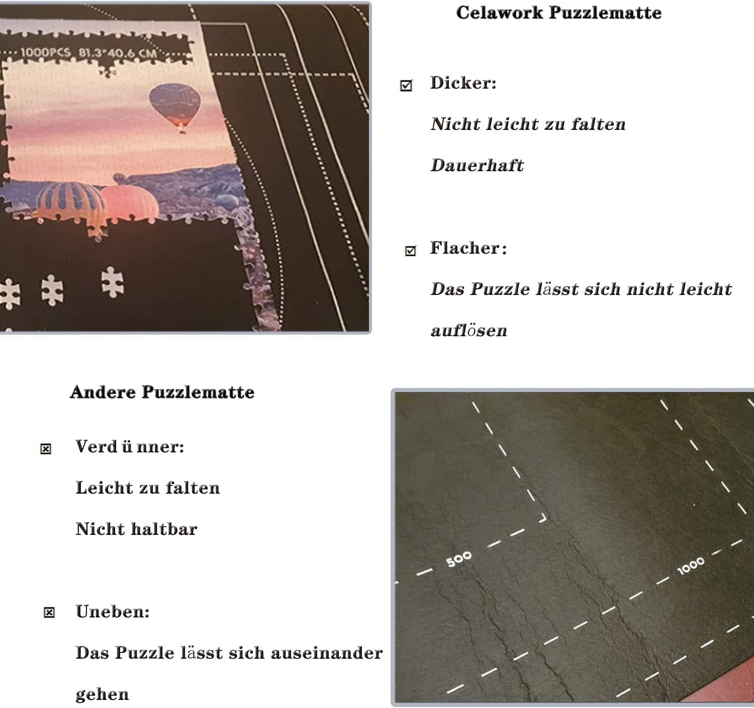 Detalle de Celawork Puzzlematte Rollmatte 56 x 94 cm