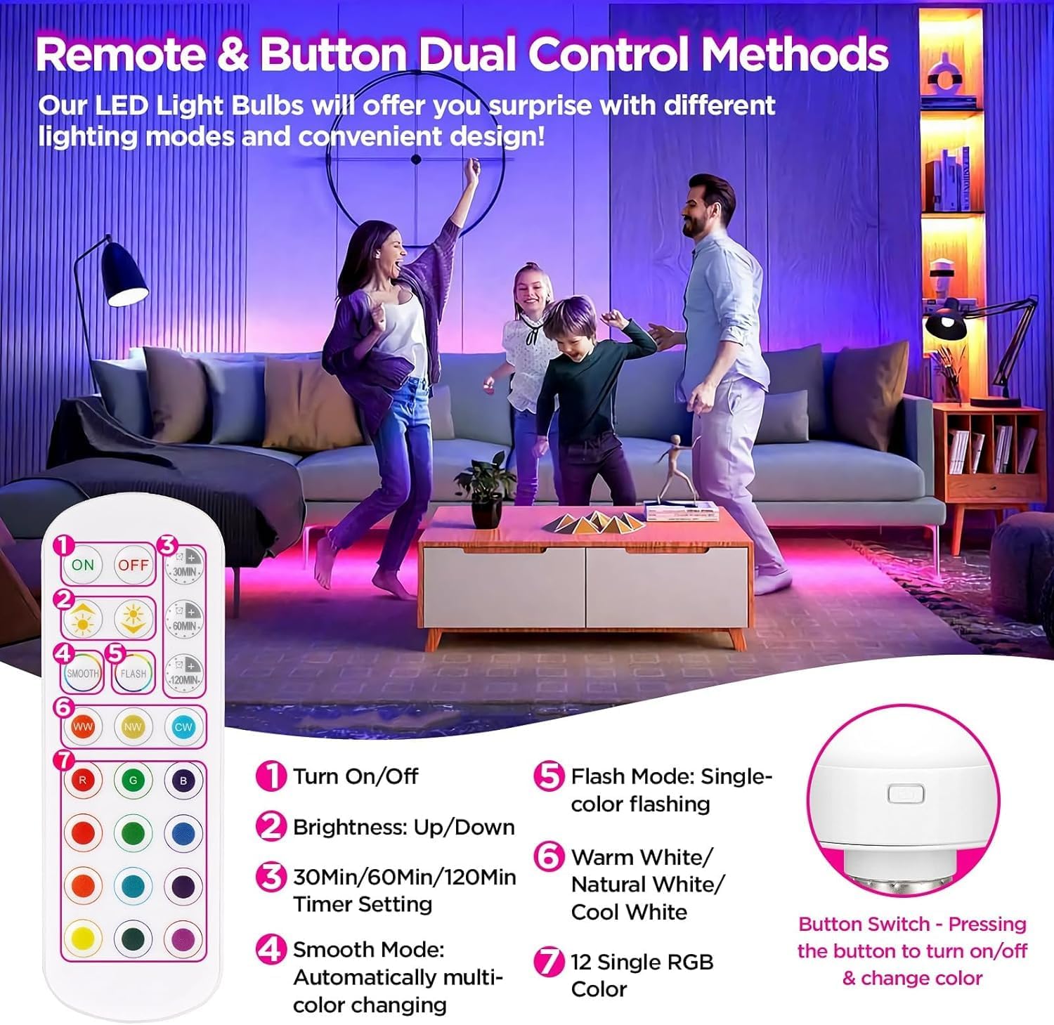 Detalle de Yochoice Rechargeable Light Bulbs, 2-Pack